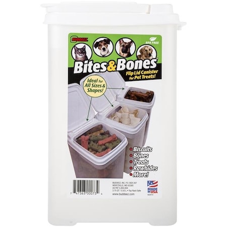 Buddeez Buddeez B00073 3.5 qt. Bites & Bones Treat Canister B00073